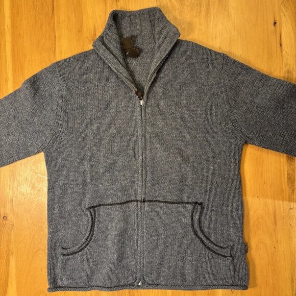 Vintage Sierra Designs Full Zip Shetland Wool Knit Sweater Mens Medium - Picture 1 of 16